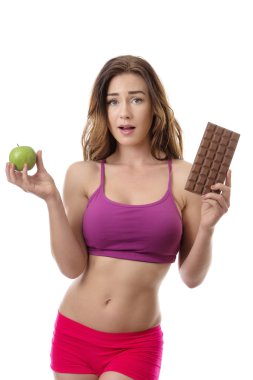 Zor bir karar! Sağlıklı yaşam konsepti.