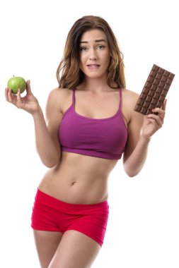 Zor bir karar! Sağlıklı yaşam konsepti.