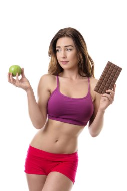 Zor bir karar! Sağlıklı yaşam konsepti.