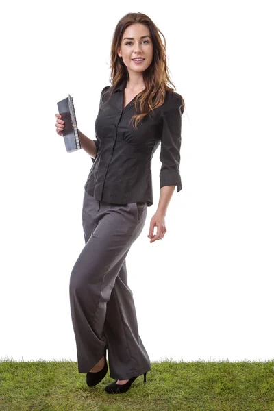 Woman holding tablet computer — Stock Photo, Image