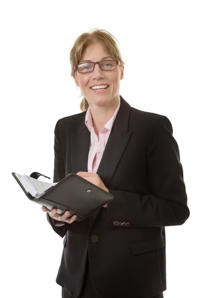 Business woman taking notes — Stock Photo, Image