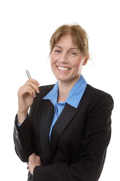 Office worker with pen — Stock Photo, Image