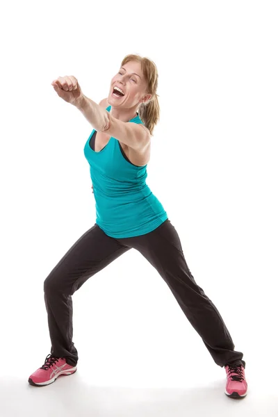 Fit women boxing in air — Stock Photo, Image