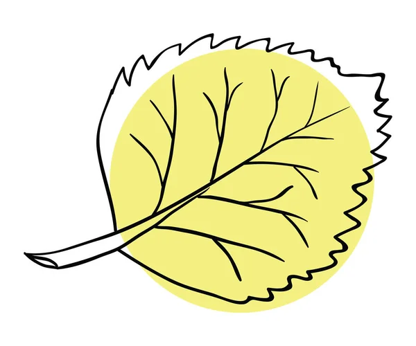 Feuille jaune sur fond blanc — Image vectorielle