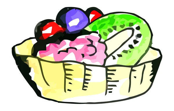 Kuchen mit Früchten — Stockvektor