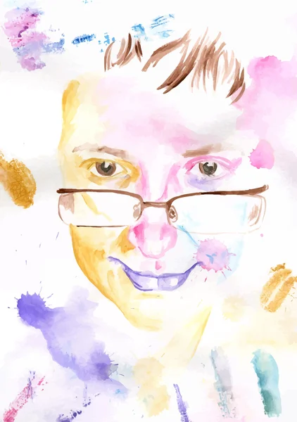 Retrato aquarela —  Vetores de Stock