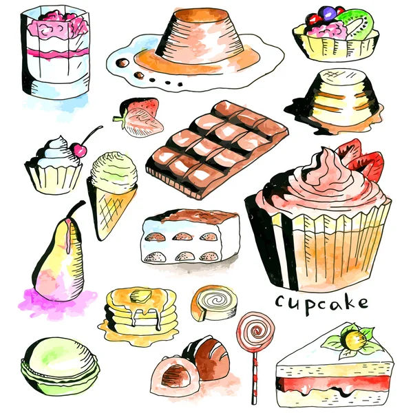Collection de desserts — Image vectorielle