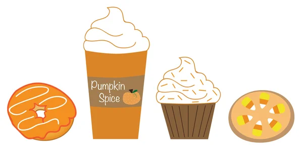 Pumpkin Spice Goodies — Stockvector