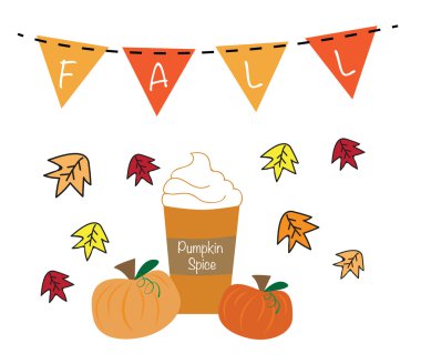 Sonbahar kahve içecek düşmek