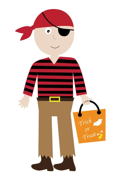 Costume de pirate d'Halloween — Image vectorielle