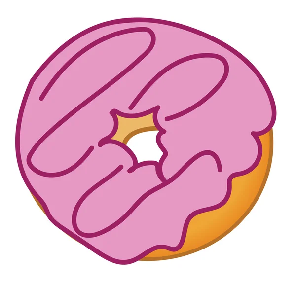 Lekker roze Donut — Stockvector