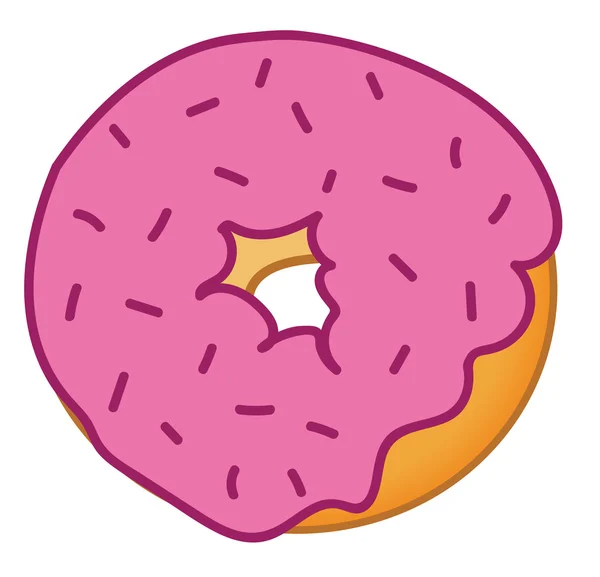 Roze besprenkeld Donut — Stockvector