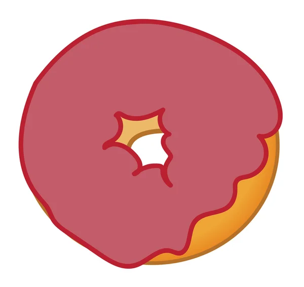 Смачний пончик червоний — стоковий вектор