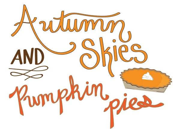 Autumn Skies Pumpkin Pies — Stock Vector