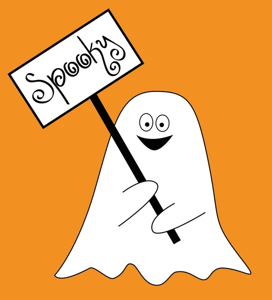 Ghost met Spooky teken — Stockvector
