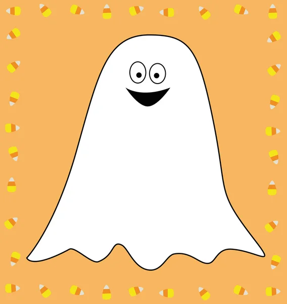 Fantasma de maíz de caramelo de Halloween — Vector de stock