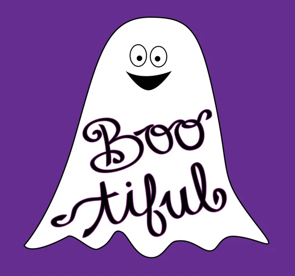 Halloween Boo tiful fantasma — Vector de stock