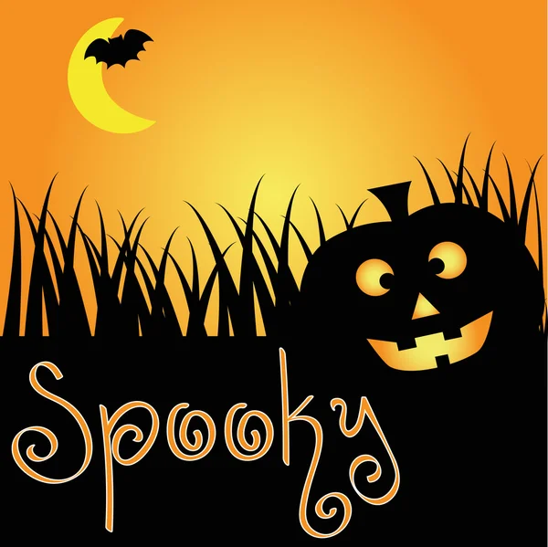 Spooky Halloween pompoen — Stockvector