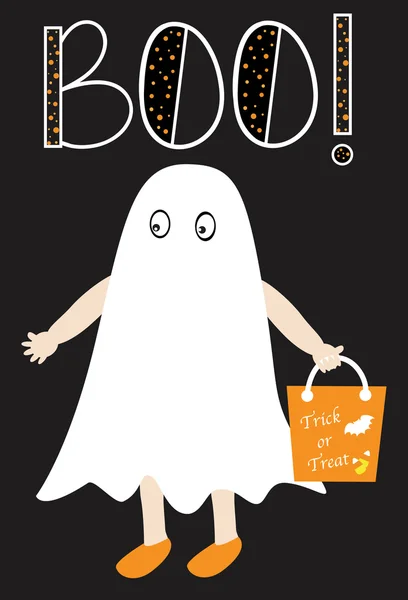 Disfraz fantasma de Halloween — Vector de stock