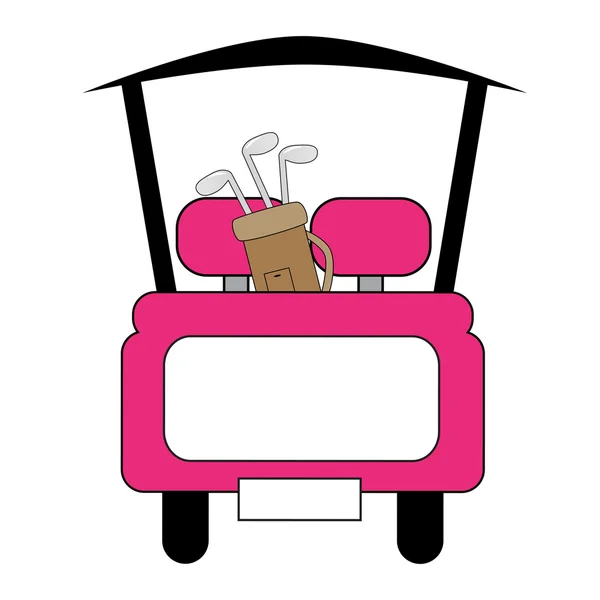 Rosafarbener Golfwagen — Stockvektor