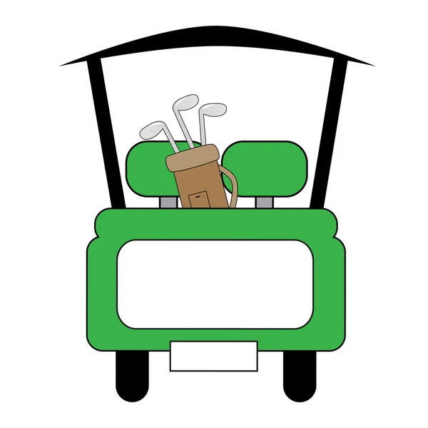 Groene Golf Cart — Stockvector