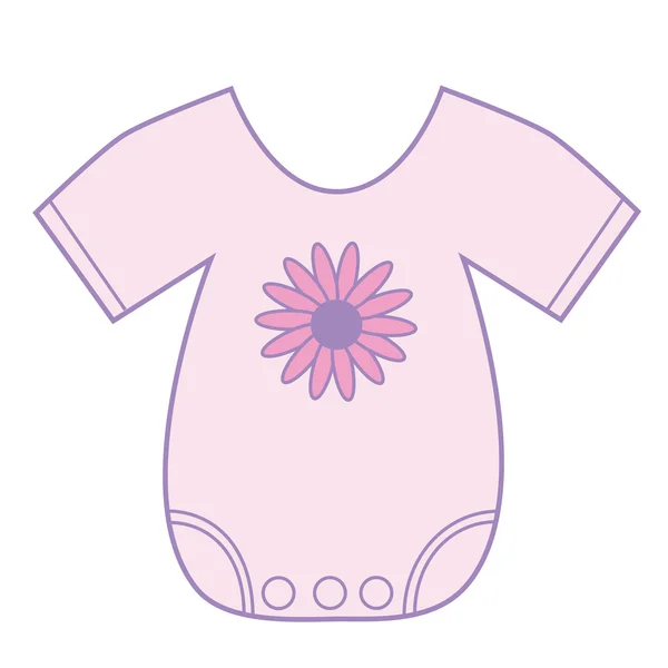 Ropa de niña flor — Vector de stock