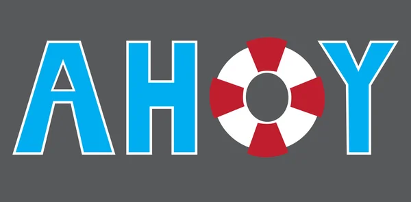 Ahoy rouge et bleu — Image vectorielle