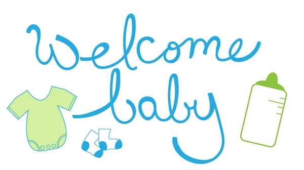 Benvenuto Baby Boy — Vettoriale Stock