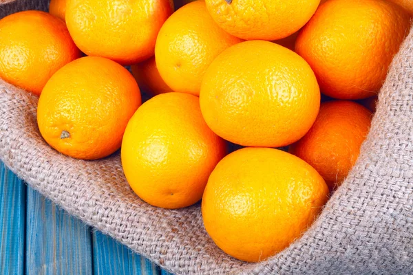 Oranges in Burlap Bag — Stock Photo, Image