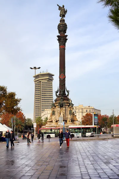 Monumento a Colombo em Barcelona — Fotografia de Stock