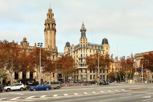 Passeig de Colom, centrum miasta. Barcelona, Hiszpania. — Zdjęcie stockowe