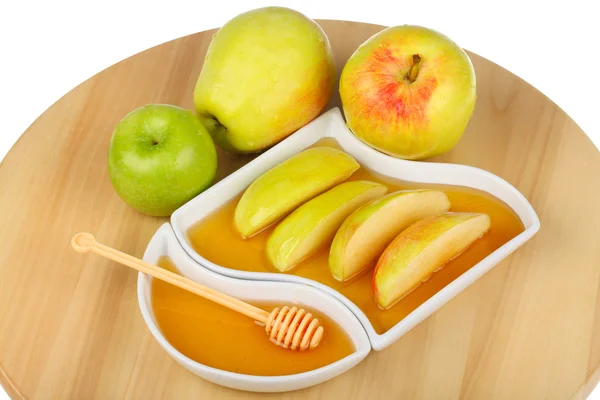 Apples and honey — Stock Photo, Image