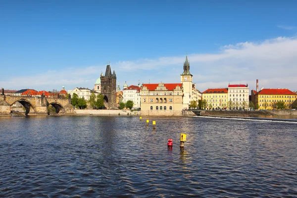 Old Town with Charles Bridge over Vltava river in Prague — Stock Photo, Image