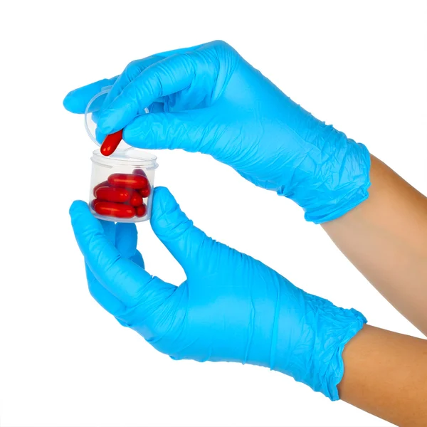 Hands with  bottle of pills — Stock Photo, Image