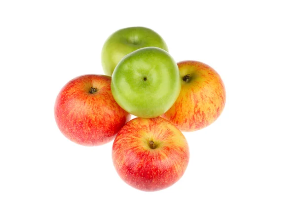 Fresh colorful apples isolated on white — Stock Photo, Image