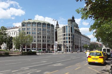 Budapeşte, Macaristan - 3 Temmuz 2018: Budapeşte, Macaristan şehir merkezinde sokak