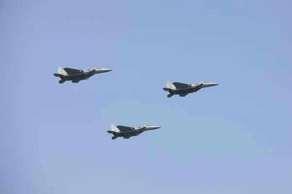 Tel Aviv Israel April 2021 Israeliskt Flygvapen Flyger Formation Över — Stockfoto