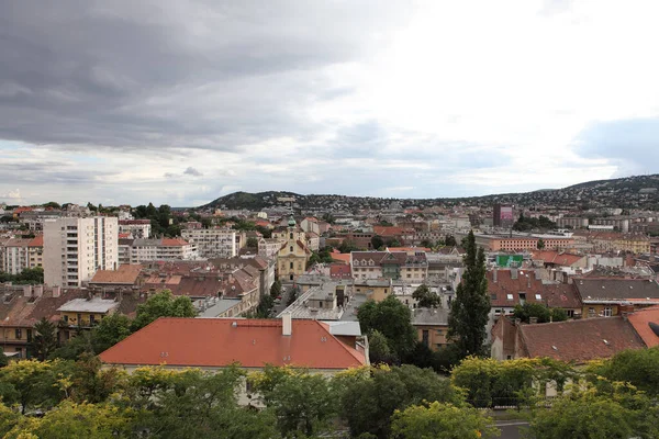 Budapest Węgry Czerwca 2018 Widok Powietrza Budynki Dachy Budapesztu Węgry — Zdjęcie stockowe