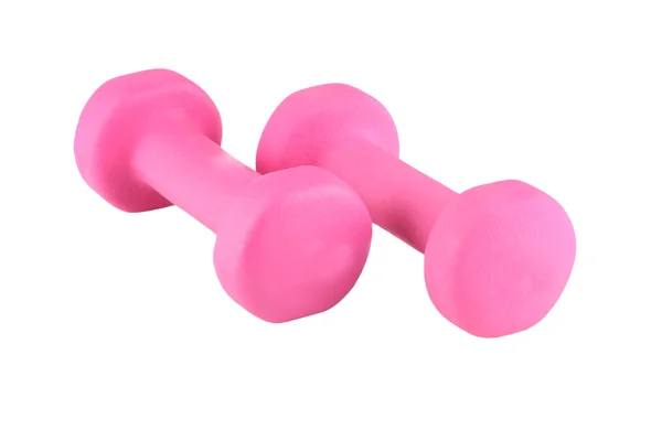 Two pink  dumbbell — Stock Photo, Image