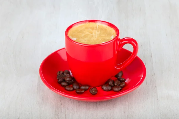 Tasse rouge café — Photo