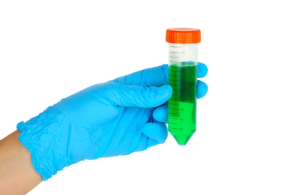 Hand with test tube — Stock Photo, Image