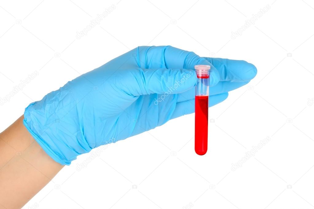 hand with test tube