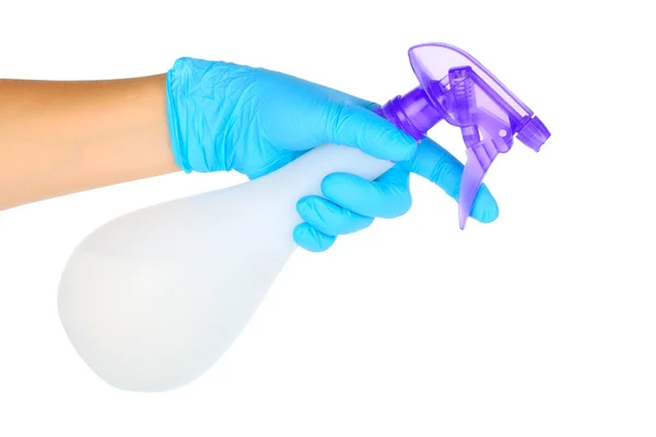 Hand with cleaning spray — Stock Photo, Image