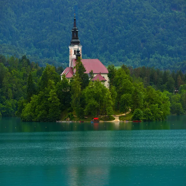 Island on Bled lake,Slovenia — Stock Photo, Image