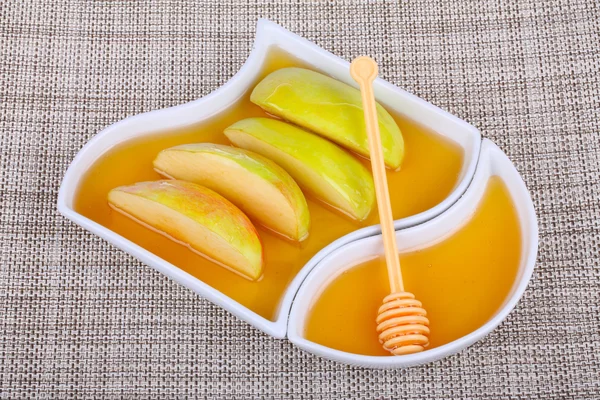 Apples and honey — Stock Photo, Image