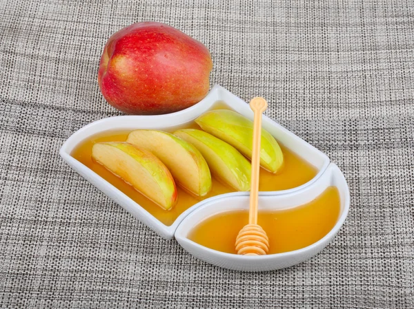 Apples and honey — Stock Photo, Image