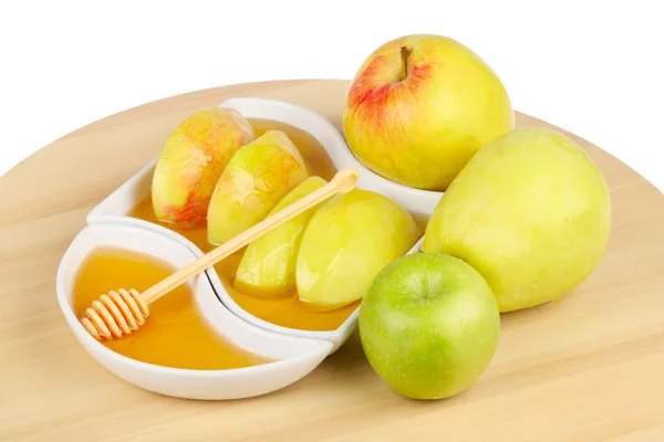 Apples and honey — Stock Photo, Image