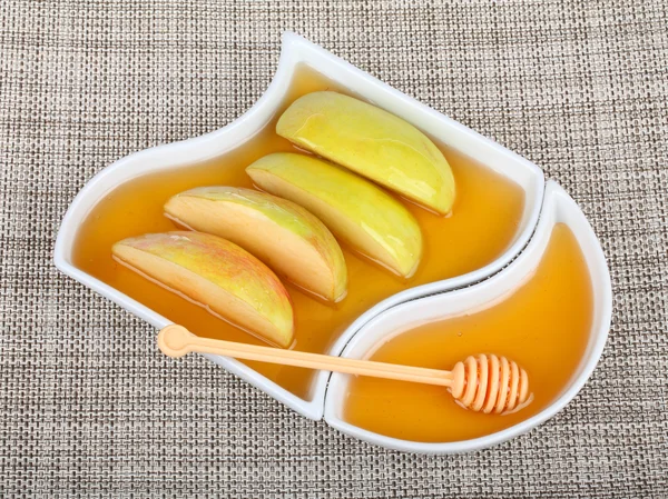 Epler og honning – stockfoto