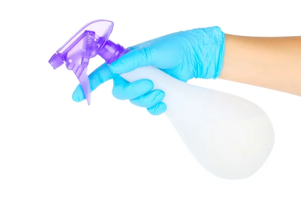 Hand with cleaning spray — Stock Photo, Image