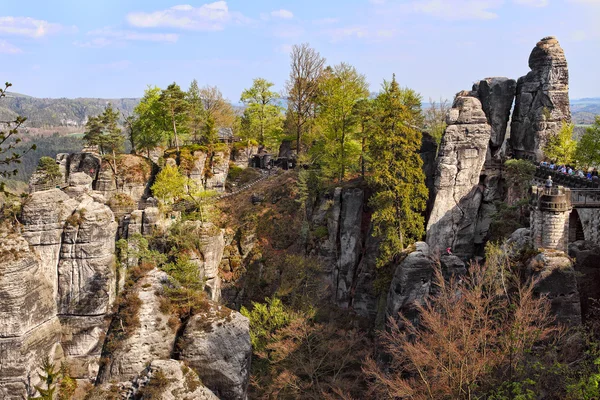 Formaciones rocosas en Bastei — Foto de Stock